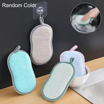 

Hangable Double Sided Scouring Pad Reusable Cleaning Magic Sponge Cloth Kitchen Cleaning Tools Wipers Decontamination Dish Towel