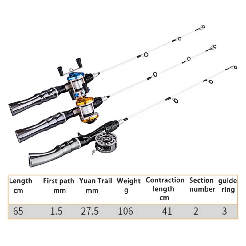 Winter Ice Fishing Rods Spinning Rod Glass Fiber Ice Hand Pole Ultra-light Detachable Casting Rod Fishing Accessories
