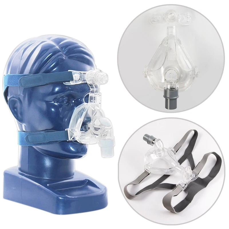 FM1 маска для лица CPAP Авто CPAP BiPAP маска с бесплатным головным убором Белый s m l для сна апноэ OSAS храп людей - Цвет: BMC-NM1