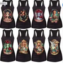 Новинка, женские летние 3d жилеты, маленький жилет русалки Ариэль, Сейлор Мун, мультяшная майка с принтом, сексуальные модные панковские майки