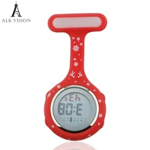 Счастливого Рождества медсестры часы цифровые timberland силиконовые медицинские часы Брелок Брошь карманные часы Медсестры доктор с зажимом