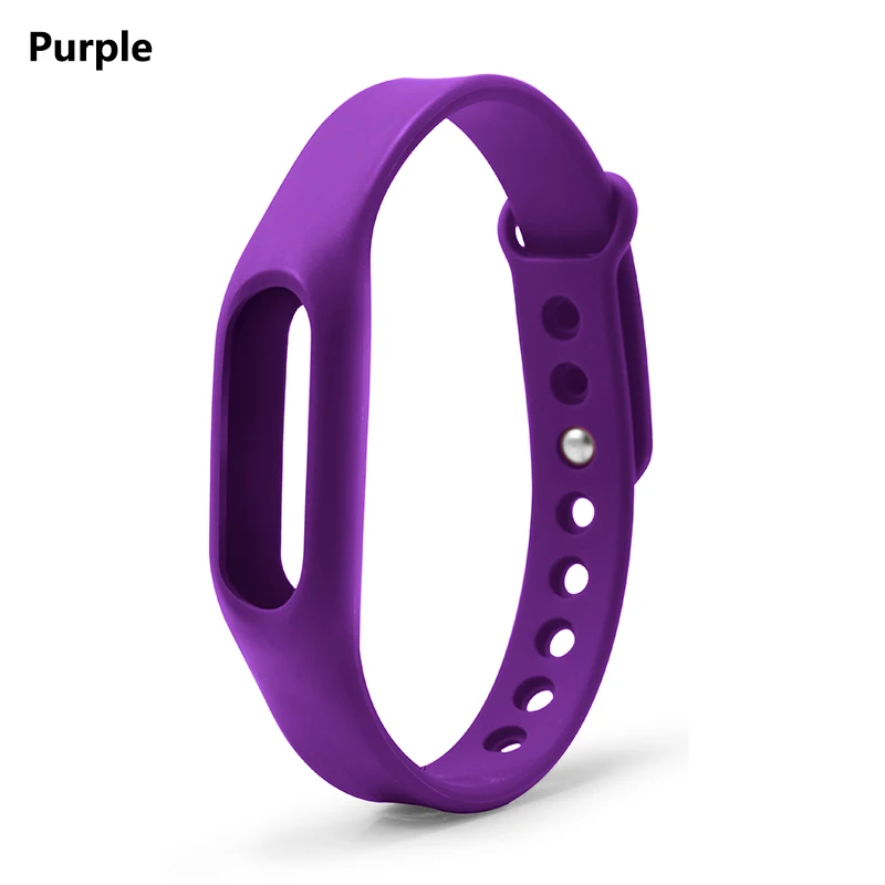 Purple Ремешок BOORUI mi band, мягкий силиконовый ремешок mi band 1 s, сменный цветной смарт-браслет, аксессуары для xiaomi mi band 1 и 1s - Цвет: Purple