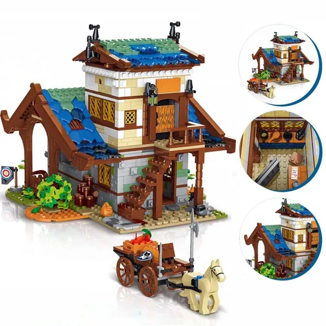 MOC-78729 moinho de vento medieval compatível com medieval