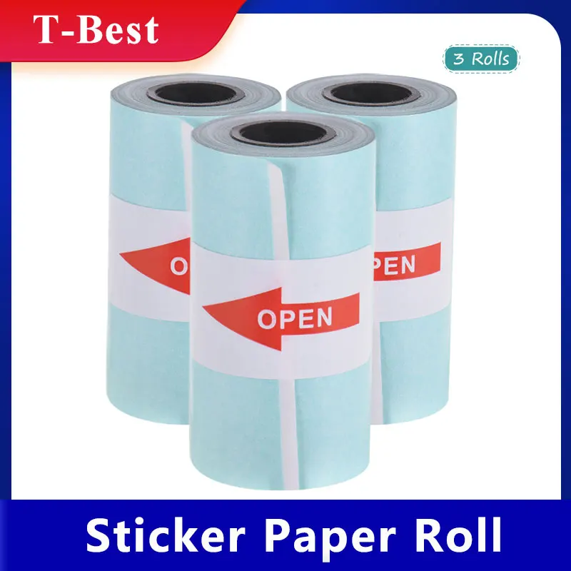 Rollo de papel pegatina imprimible, papel térmico directo con autoadhesivo 57*30mm (* 2,17 pulgadas) para PeriPage A6 Pocket PAPERANG P1/P2