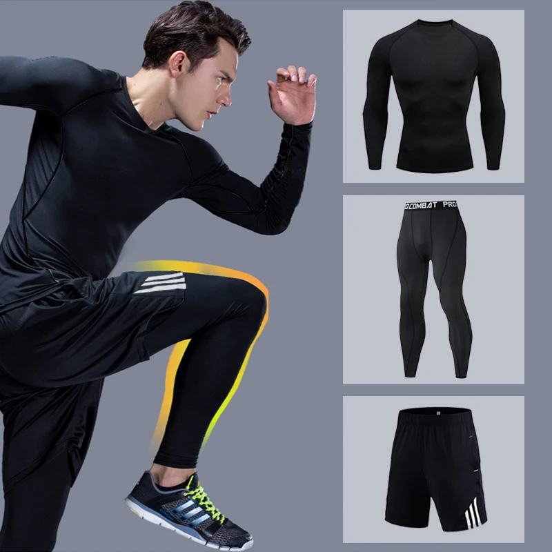 

Thermal underwear Men long johns thermal underwear underpants tights Jogging Base Skins Compression men's full suit tracksuit