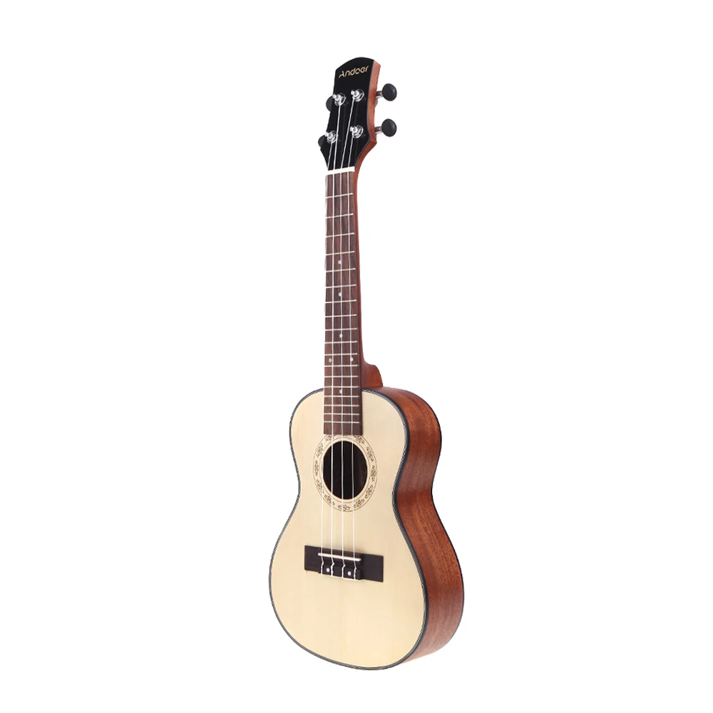 

New 24'' Compact Ukelele Ukulele Hawaiian Spruce Top Mahogany Back Aquila Rosewood Fretboard Bridge Concert Stringed Instrument