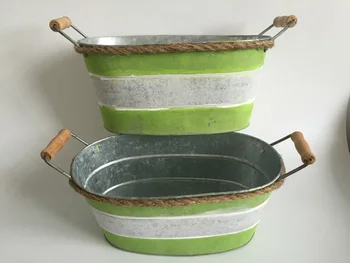 

5Pcs/lot D29XH11.5CM Cheap Metal Planter Storage Holder Decorative Iron flower Tub For Farmhouse Backyard