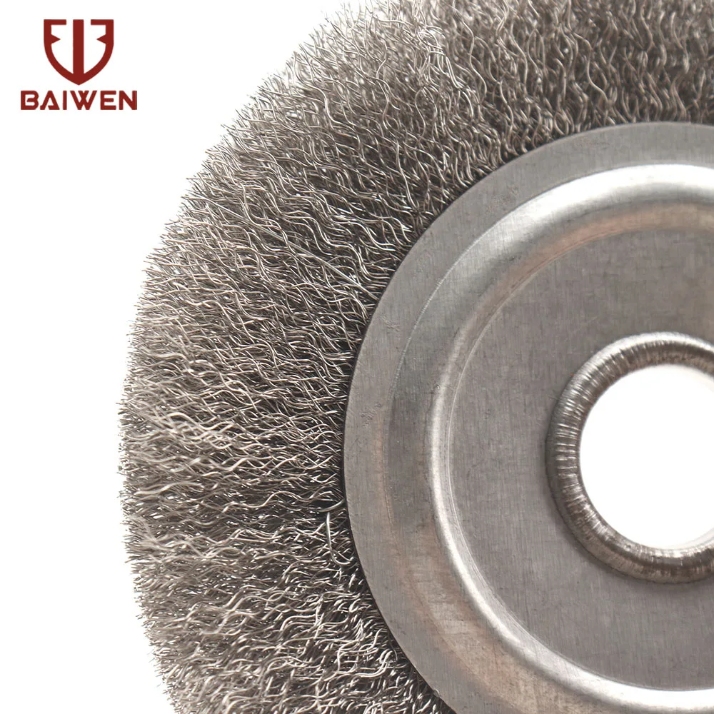 1pc 125mm Stahl Draht Rad Pinsel Runde Bench Grinder Schleif Werkzeuge für Metall Rost Entfernung Polieren Pinsel Gewellt draht Räder – Detail 5