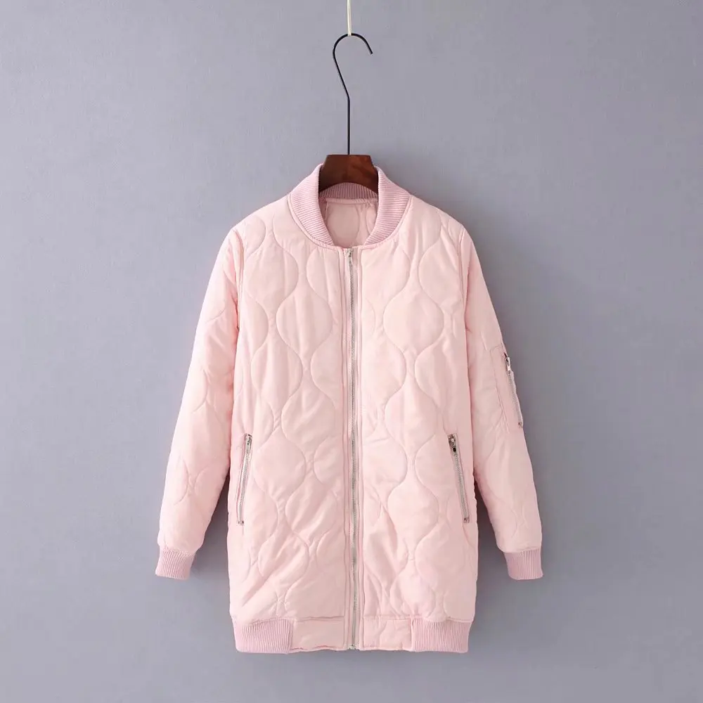 

2017 Winter New Style Loose Thick Baseball Uniform Jacket Long Sleeve Mid-length Cotton-padded Clothes Cotton Coat