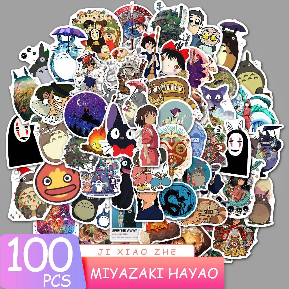 Аниме наклейки Miyazaki Hayao 100 шт./компл. Мультяшные граффити для сделай сам чемодан