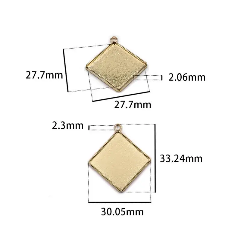 10 шт., 20 мм, стеклянный кабошон, квадратная Алмазная основа, установка, поднос с подвеской, пустая рамка, сделай сам, фурнитура для изготовления ювелирных изделий, аксессуары