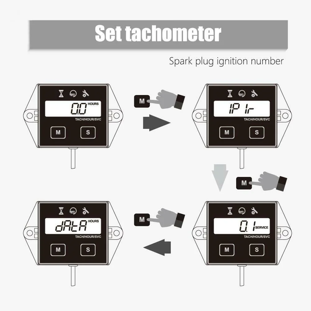 1 х Тахометр Счетчик часов цифровой водонепроницаемый двигатели Мотоцикл ATV Лодка метров