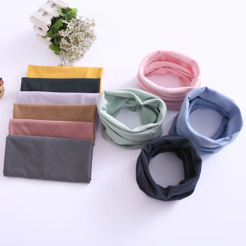 Solid Candy Color Baby Scarf Cotton Ring Scarf Children Neck Collar Boy Kids Neckerchief Autumn Winter Girls Scarf