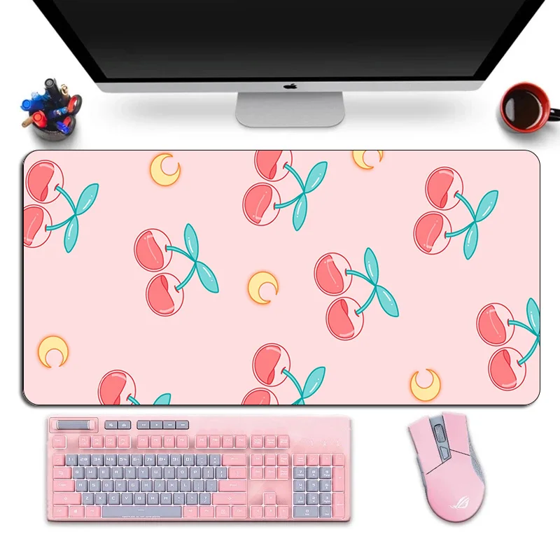 Большой розовый коврик для мыши с аниме милый игровой Kawaii XL резиновый Otaku