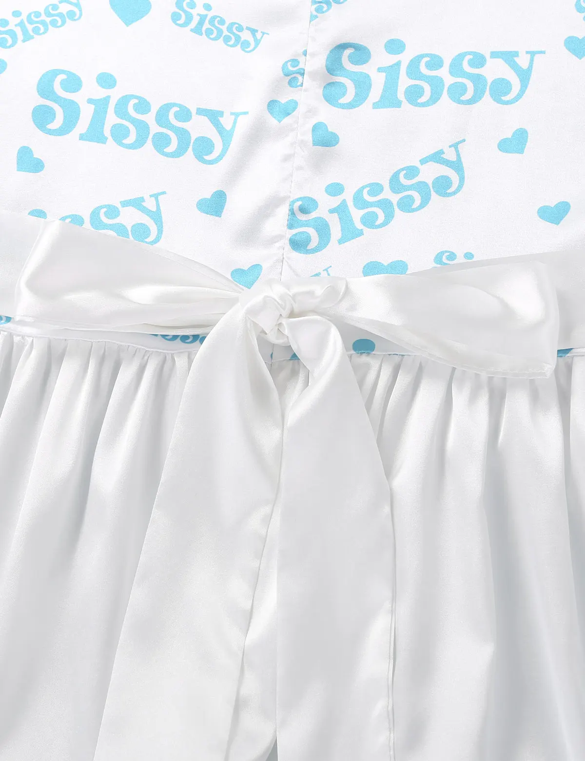 Мужские шелковистые атласные Babydolls воротник с пышными рукавами неженкий Печатный лиф кружевной отделкой гофрированный взрослый ребенок любовник крест платье костюм