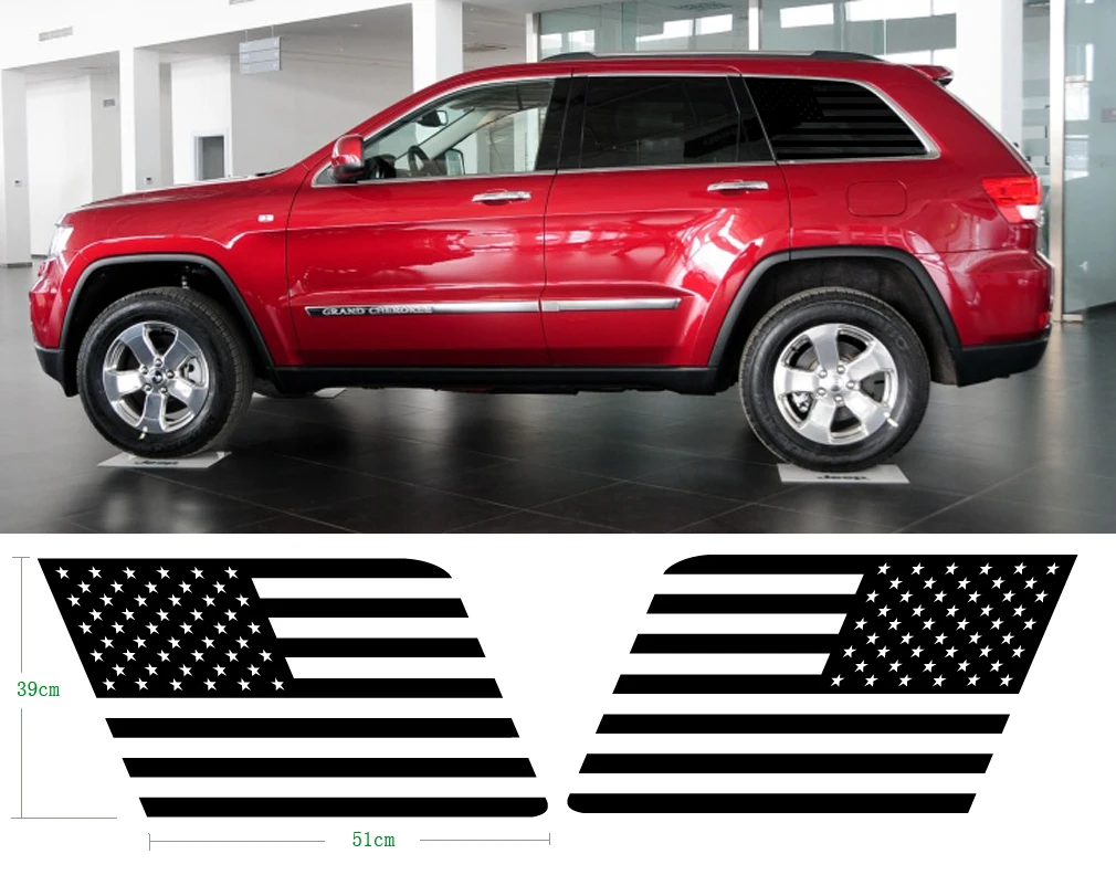 Outdoors Us Flag for Jeep Grand Cherokee Back Window Section 2010 2013 2014 2016 2017Car