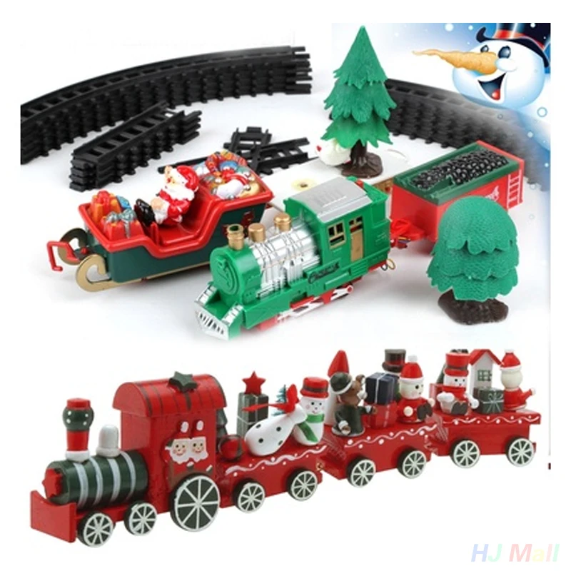 

Hot Electric Light Music Christmas Track Train Mixed Colors Plastic Train Baby Toys Christmas Decorations For Home