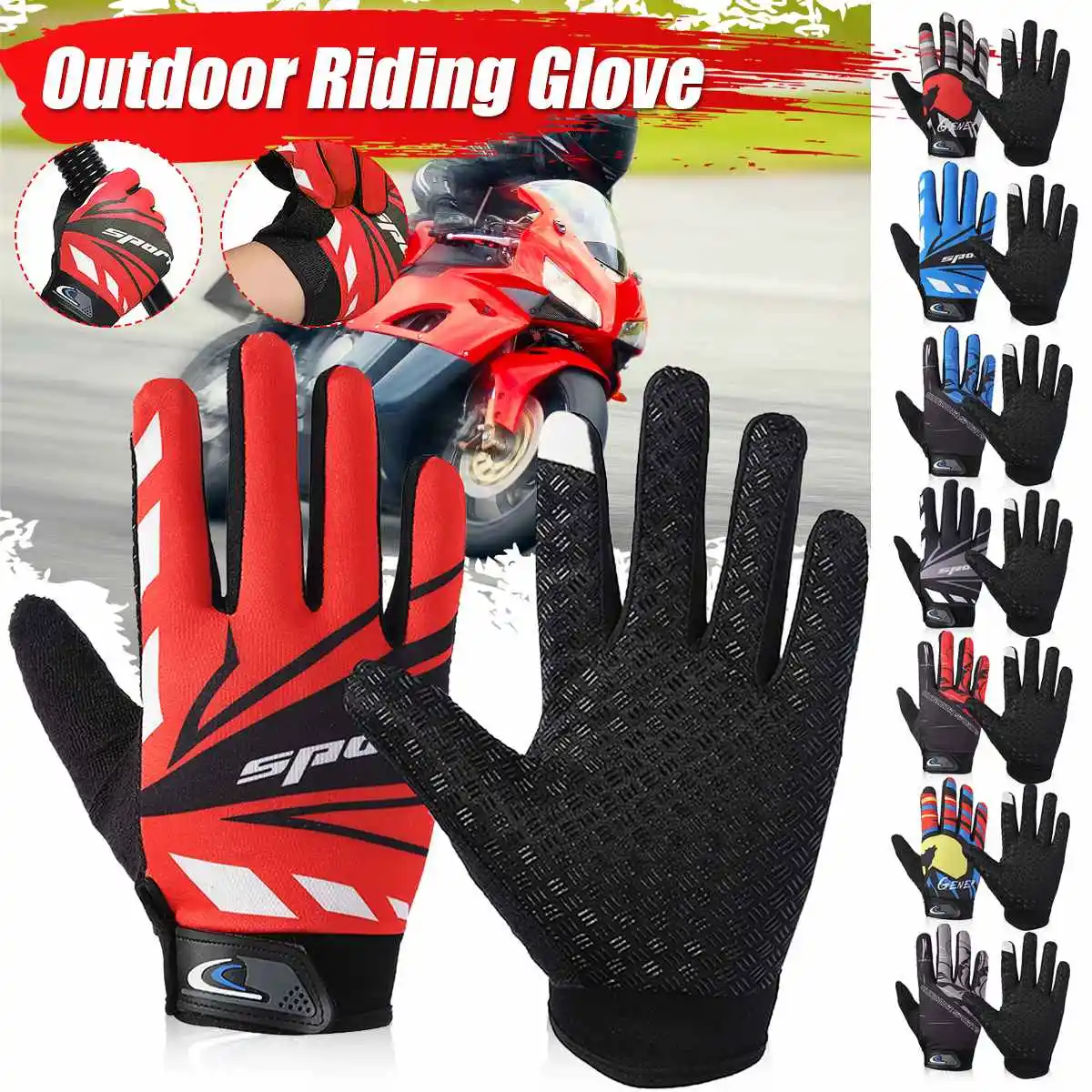 

Outdoor Cycling Riding Gloves Anti-slip Touch Screen Motorcycle Gloves Bike Motocross Guantes Windproof