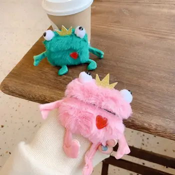 

For AirPods 2 Case Cute Korea Couple Frog Love Heart Plush Earphone Protection Case for Air Pods 2 Case AirPods Cover Fundas