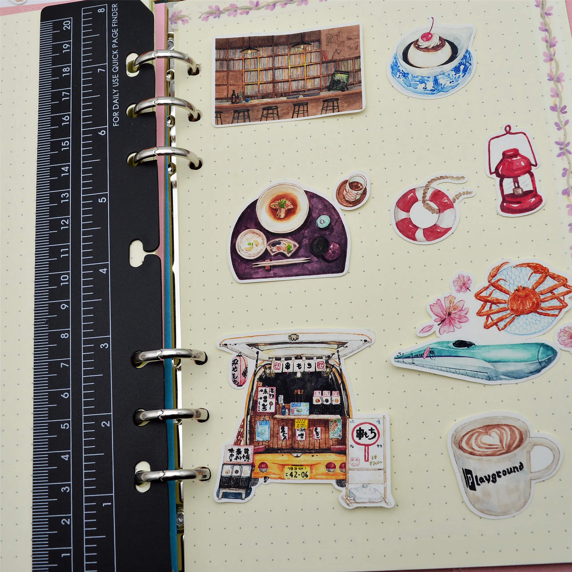 25pcs Cool Japanese Style Food Cute Things Custom Stickers Dry Glue