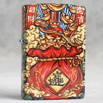 

oil lighter original Kerosene lighter Painted varnish copper windproof cigarette lighter cigar lighter gift for men