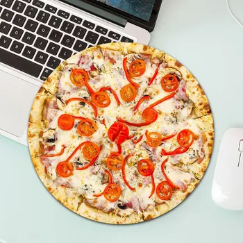 

20X20CM Promotion Pizza Design Game Round Mousepad Unique Desktop Mause Pad Game Gamer Mousepad Desk Mice Mat