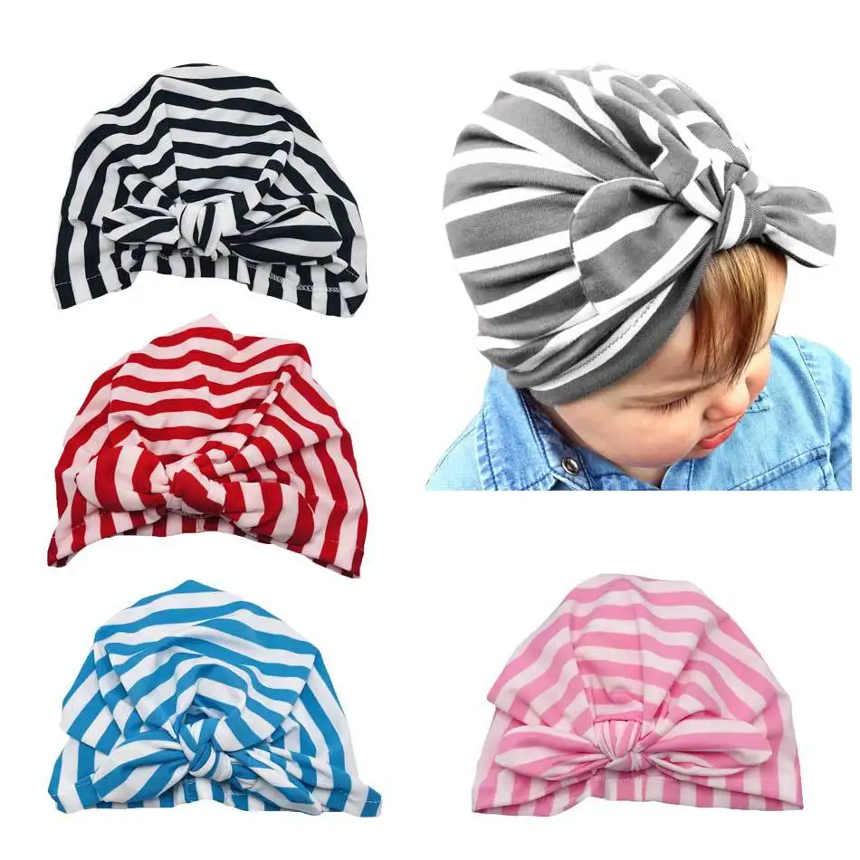 Milk silk baby hat newborn striped knotted rabbit ears innocent urinal autumn winter toddler photograph | Детская одежда и обувь
