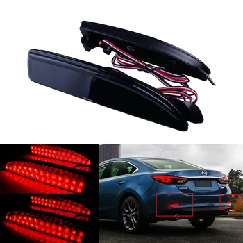 ANGRONG Lente Nera LED Paraurti Posteriore Riflettore Coda Stop Luce Freno Per Mazda 2 3 5 6 Atenza GJ