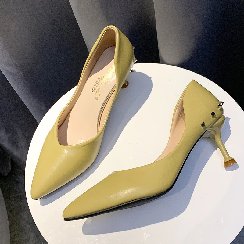 

Pointed Toe Dress Shoes Basic Pumps New OL Office Lady Shoes Faux Suede High Heels Woman Shoes Women Boat zapatos mujer U18-04