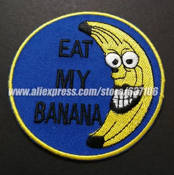 

100PCS/LOT Eat My Banana Patches badges of Embroidered iron on Cute Fruit Moon Sexy Cartoon Clothing Garment Jacket vest PATCH