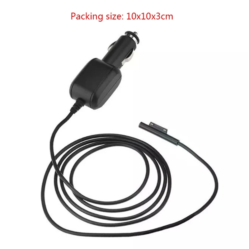 15V 3A Laptop Car Charger with Cable Portable and Quickly USB Output Power Charger Adapter Cable Surface Pro 7/6/5/4/3