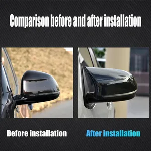 Image 3 - Carro pintado de alta qualidade brilhante preto espelho retrovisor capa caps m estilo para bmw f16 x6 2014 2015 2016 2017 2018 substituição