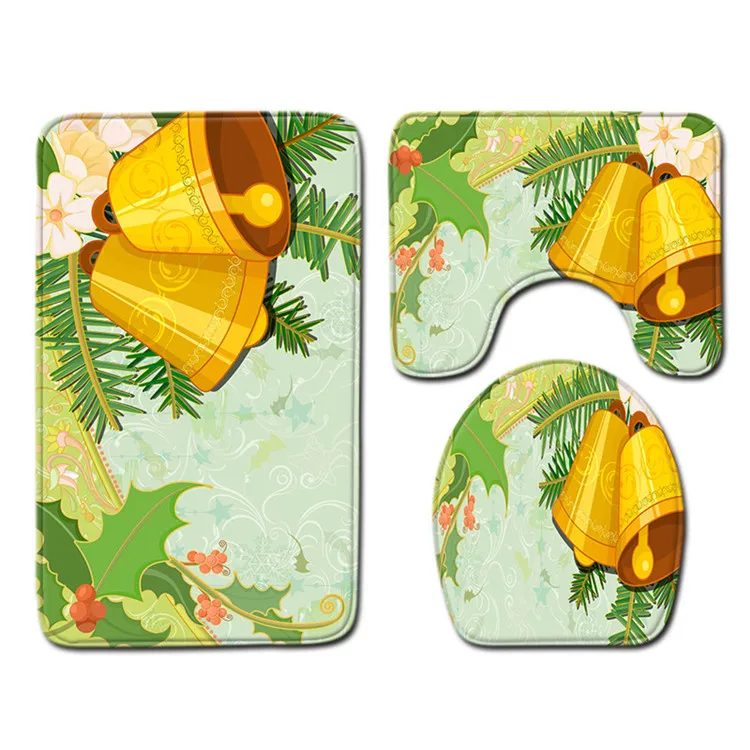 Free Shipping 3Pcs/set Christmas Trees Bathroom Carpet Set Dywaniki Lazienkow Bath Mats Rug Tapete Banheiro Tapis Salle De Bain