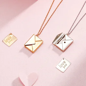 

Luxury Pendant Necklace Choker Neck Chain Necklace Women Envelope Shape Love Letter Pendant Best Jewelry Accessories Gifts