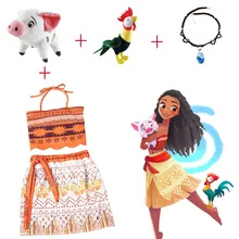 Вечерние, детские, Moana, приключенческий костюм, платье для девочек, летняя одежда, принцесса ваяна, комплект одежды, детское платье для костюмированной вечеринки на день рождения