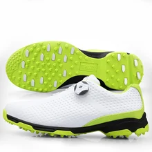 Мужская обувь для гольфа, Водонепроницаемая дышащая Спортивная обувь для гольфа, уличная Нескользящая кожаная обувь, мужские кроссовки для профессиональной тренировки, американский размер