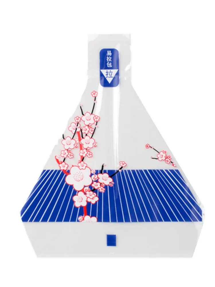 Треугольная сумка для риса с фиолетовой сливой упаковка суши пищевых продуктов