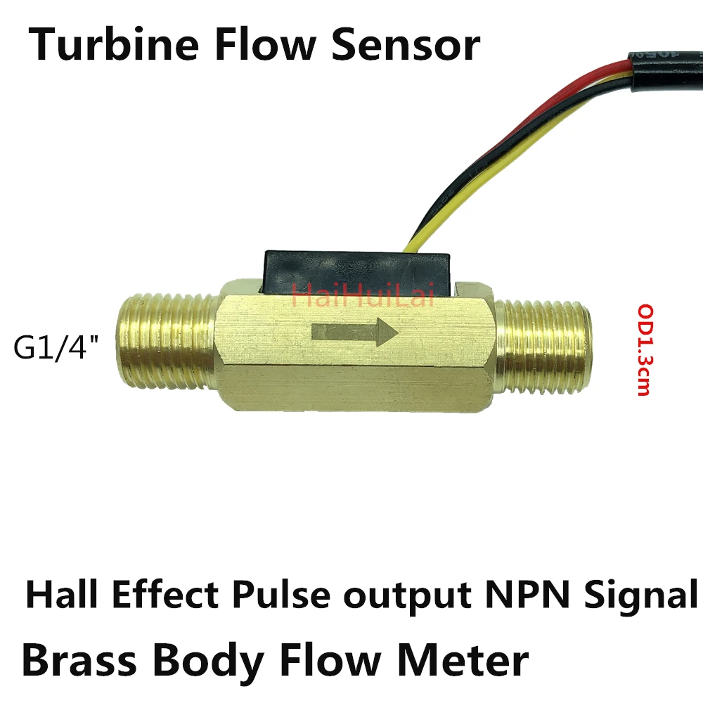 Латунь G1/4 &quotBSP Холла потока Сенсор воды 0.35 3.0L/мин OD12 waterturbine расходомер|flow sensor