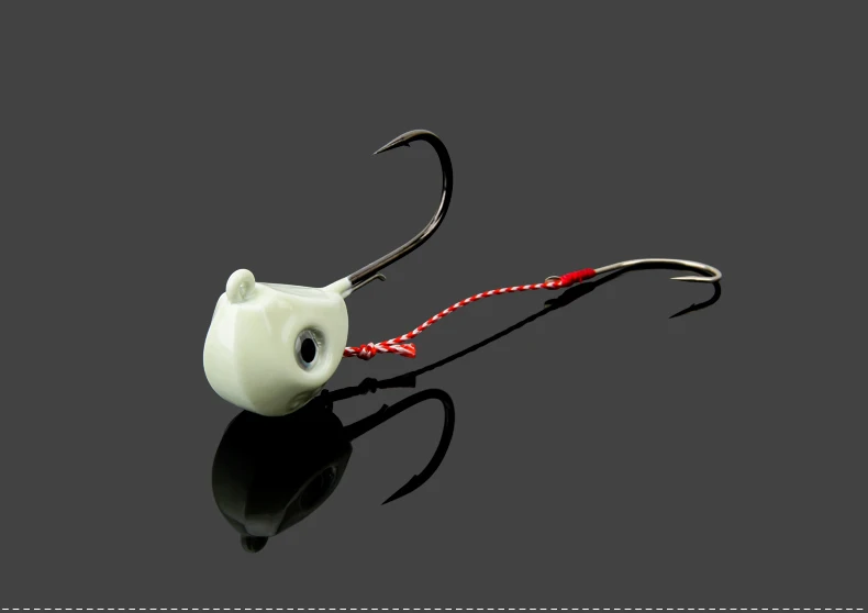 Джиг голова рыболовные Крючки приманки колючая крючок с грузилом Рыболовные приманки Крэнкбейт рыболовное снаряжение принадлежности для рыбалки 3D глаза 60 г 80 г - Цвет: luminous