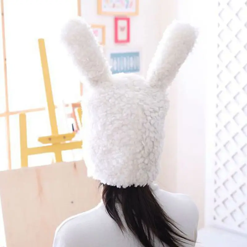 Женская зимняя плюшевая шапка-ушанка с милыми заячьими ушками, Забавный костюм для косплея на Хэллоуин, шапка охотника, реквизит для фотосессии