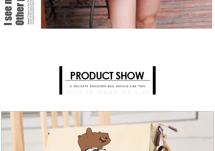 We Bare Bears Shoulder Bag Bear Three Cute Comic Bag Satchel Russian Cartoon Gift Present Crossbody Aslant (6)