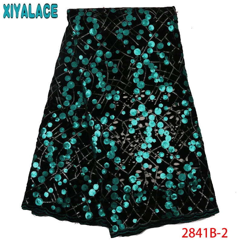 

High Quality Sequins Lace Fabric Velvet Lace Fabrics French Tulle Lace Fabric with Sequence for Party Dresses KS2841B-2