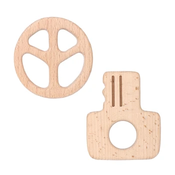 

Baby Teether Natural Beech Wooden DIY Key Shape Ring Craft Chew Handmade Kid Toy