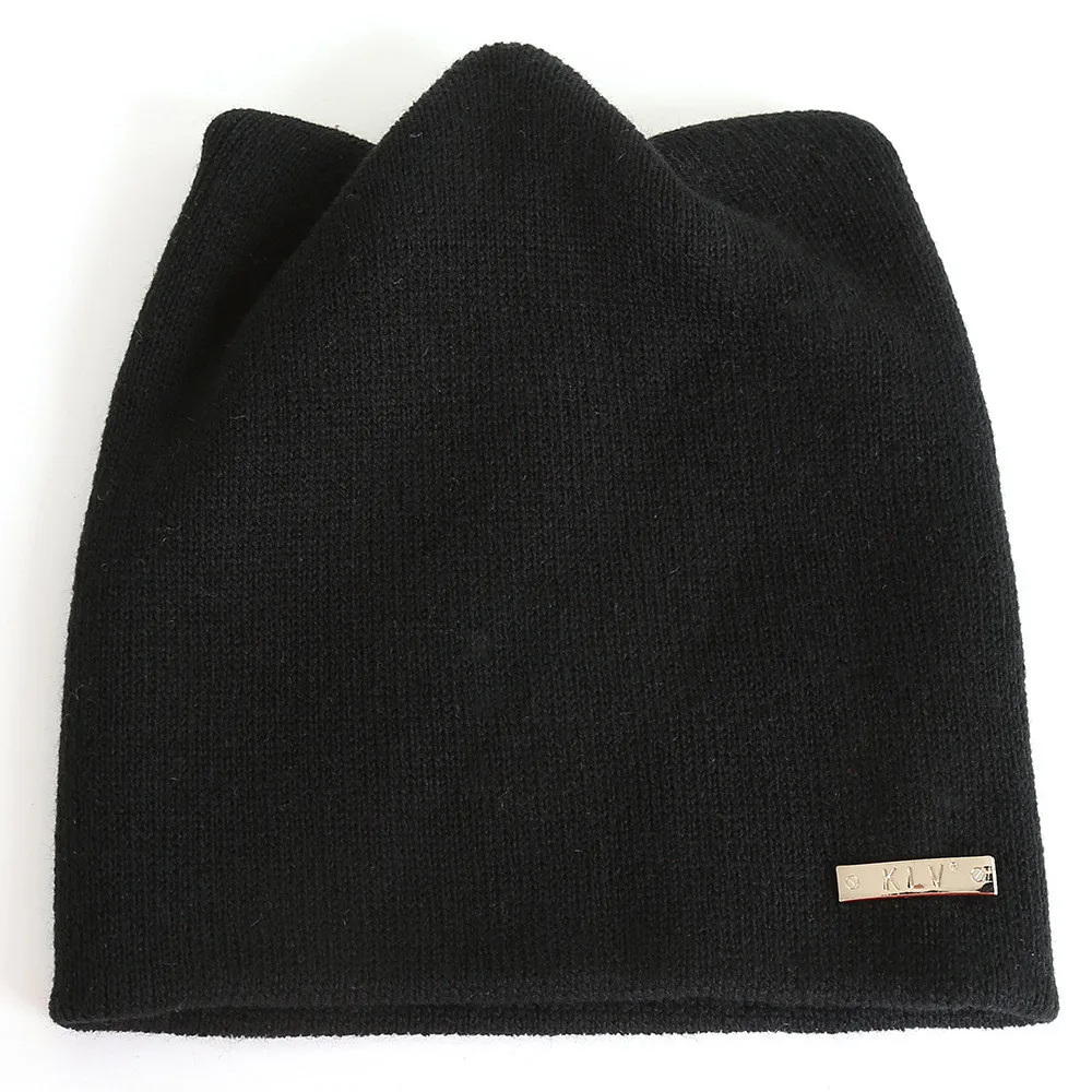 Модная вязаная шапка Skullies зимняя теплая унисекс женская мужская мешковатая