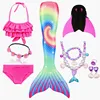 2022 NEW Arrival Rainbow Pink Mermaid Tail Swimsuit with Fin for Kids Girls Holiday Dress Costume Bathing Suit ► Photo 2/6