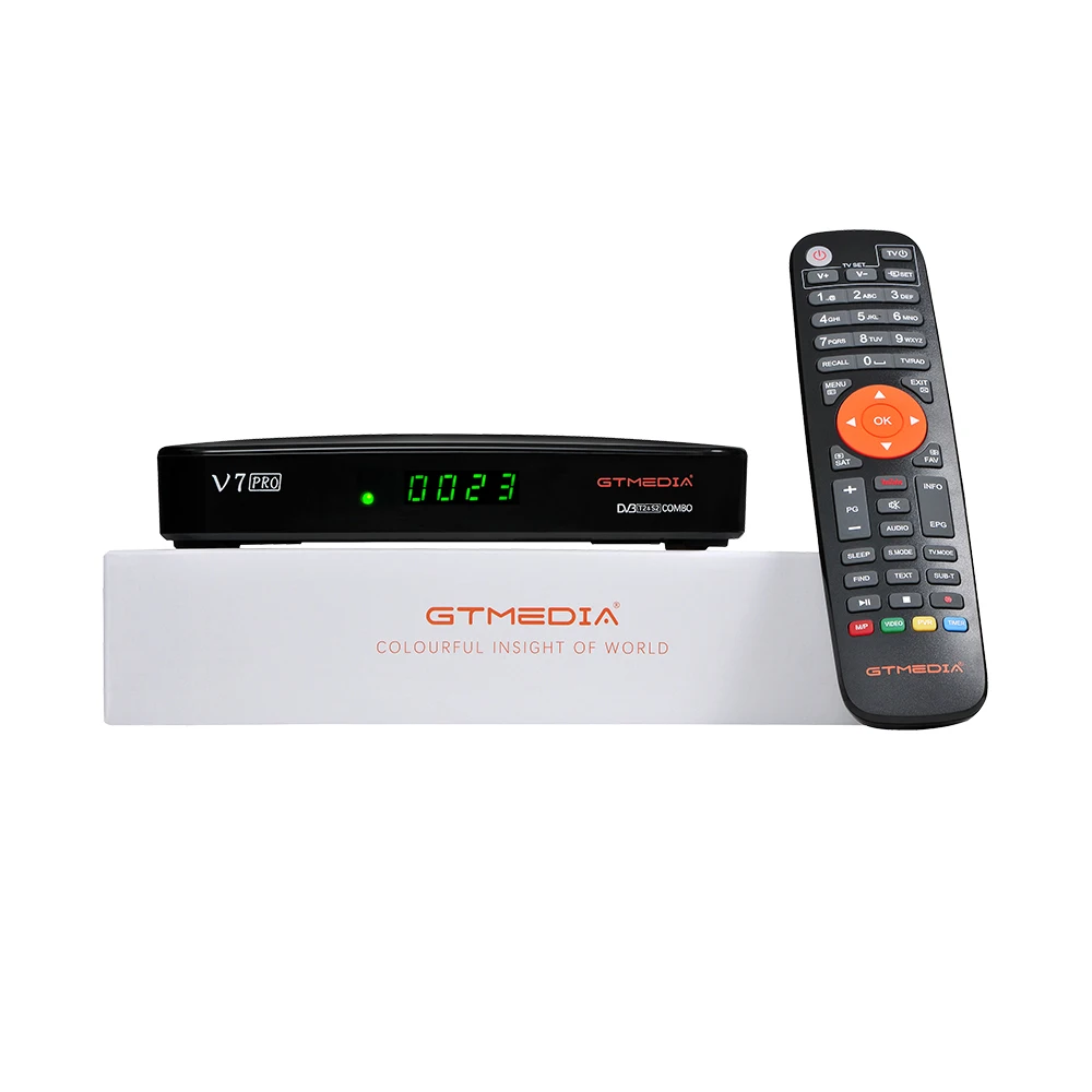 

GTMEDIA V7 PRO DVB-S/S2/S2X+T/T2 Memory 1G bit RAM Support Albertis/Tivusat/BBC BISS auto roll Full PowerVu DRE &Biss key