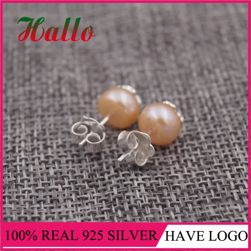 8.5MM 311143580 Pendientes Аро украшения из серебра 925 пробы жемчужные серьги Подвесные серьги de ley 925 mujer ювелирные изделия из натурального жемчуга - Цвет камня: 8.5MM 311143580