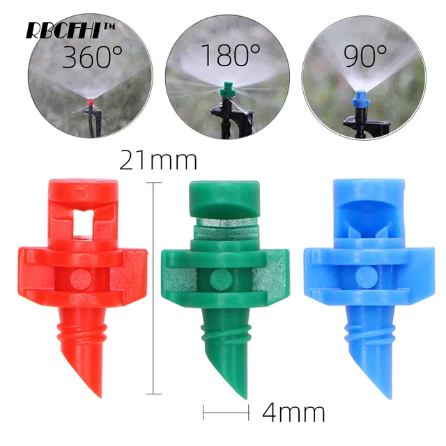 Rbcfhi 90/180/360 Fokos Mikro -Párás Fúvóka 11 Cm -Es Tétön 1/4 ' Barb Csatlakozó Kerti Üvegházhatású Öntözési Fúvókák - Image 6