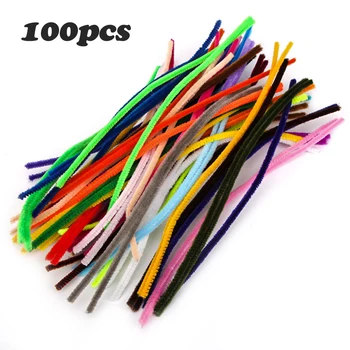 

100pcs 100pcs/set DIY Twisted Plush Stick Toys Kids Coloful Shilly-Stick Children's Educational Toys Random Color