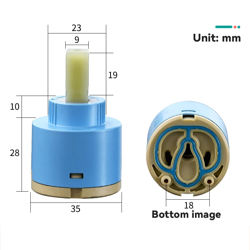 Faucet Valve Core Standard Ceramic Cartridge Replacement Parts for Faucet Valve Shower Core Water Mixer Splitter